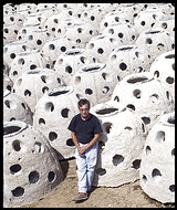 Tony Vajda is manufacturing hollow concrete domes that he will drop offshore in hopes of slowing erosion. The $200,000 cost will be divided among four families.